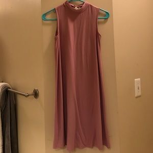 PINK ROSE Pink suede above knee dress